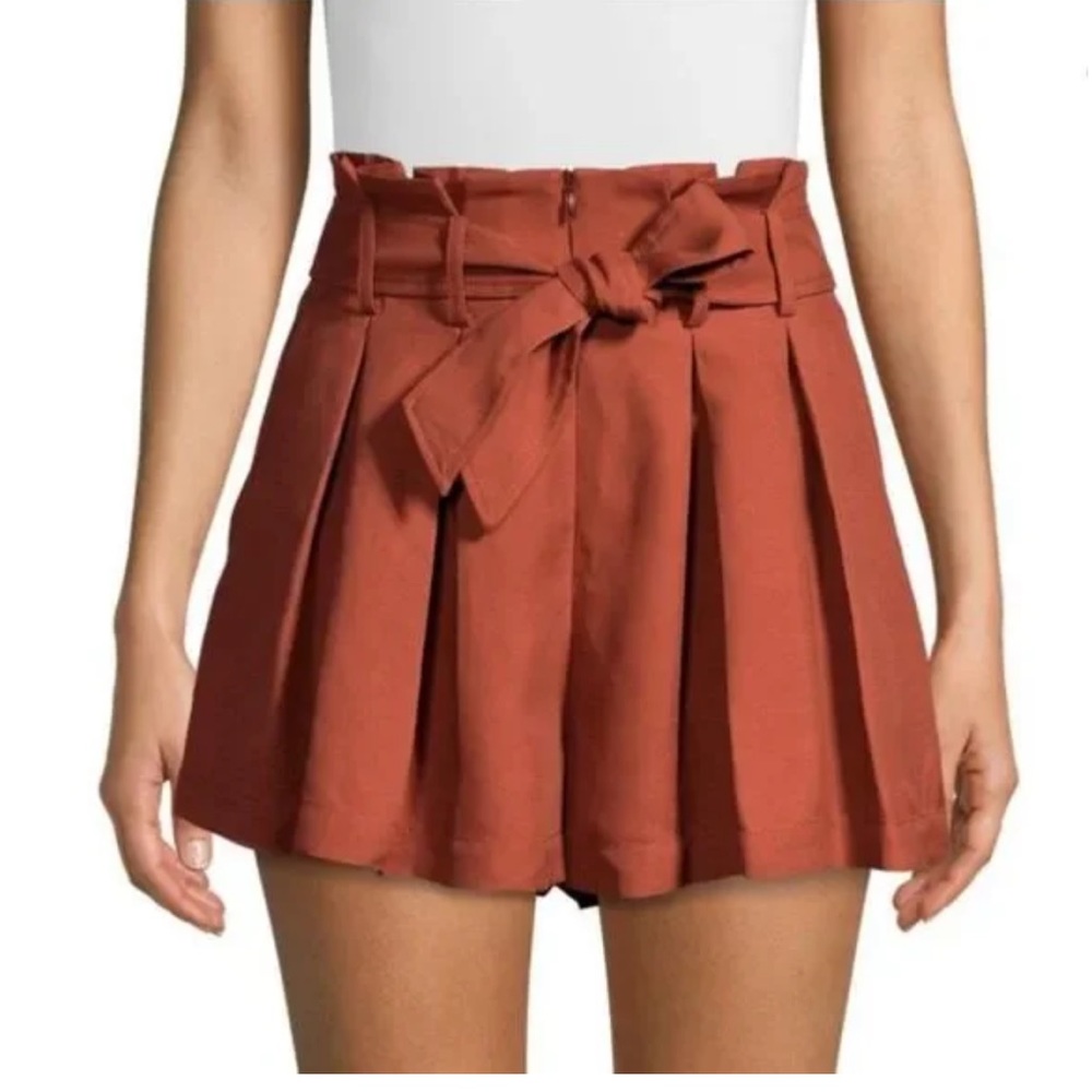 Sandra pleated paper bag Eddi short in rust color. NWT.,